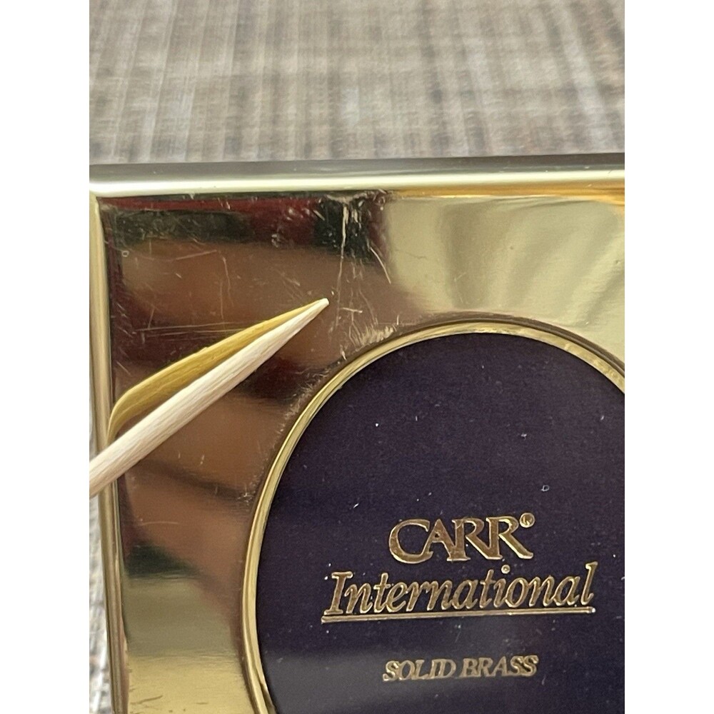 SOLD- CARR International Solid Brass Miniature Photo Frames Lot of Two Desktop - Picture 12 of 12